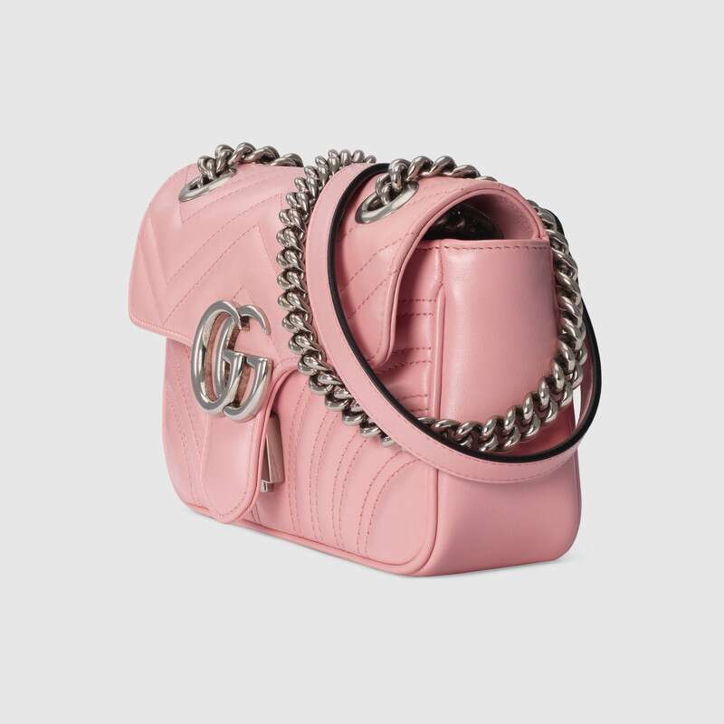 Gucci GG Marmont Matelasse Mini Shoulder Bag 446744 Pink